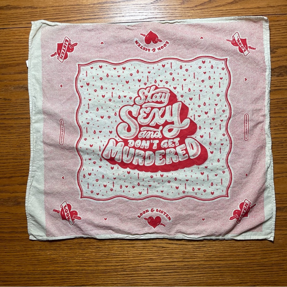 My Favorite Murder 100% cotton bandana red and cream
